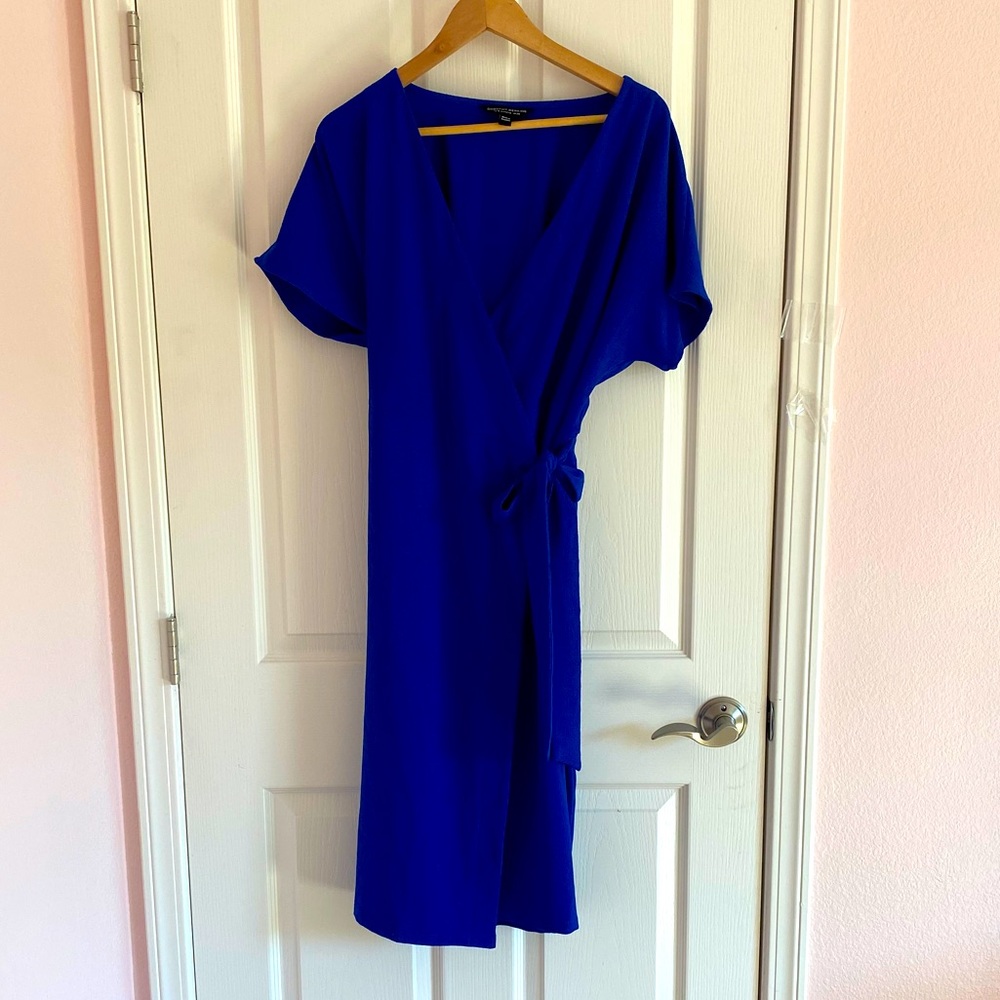 Cobalt blue wrap dress